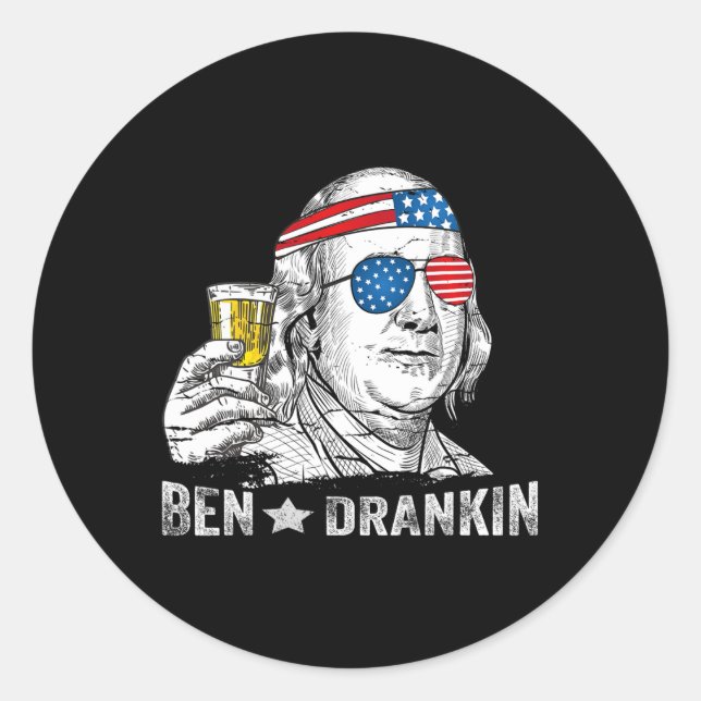 Adesivo Ben Drankin - Cerveja do Bebendo Benjamin Franklin (Frente)