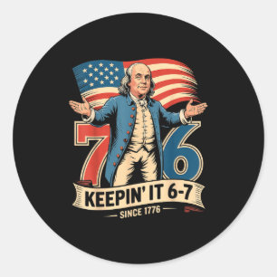 Adesivo Ben Franklin 67 Meme Mantendo 7-6 Professor de His