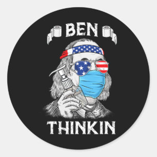 Adesivo Ben Thinkin 4 De Julho Divertido Benjamin Franklin
