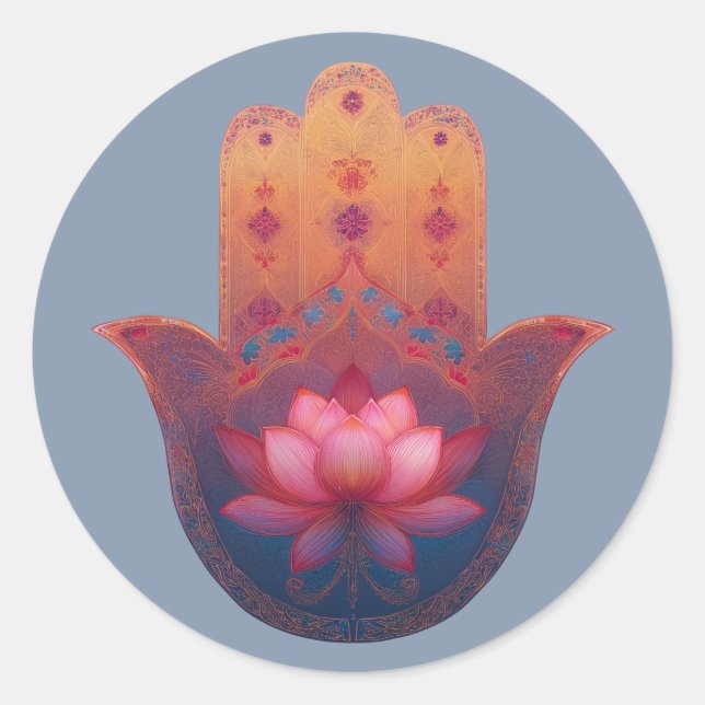 Adesivo Bênção do Lótus | Mão Hamsa (Frente)