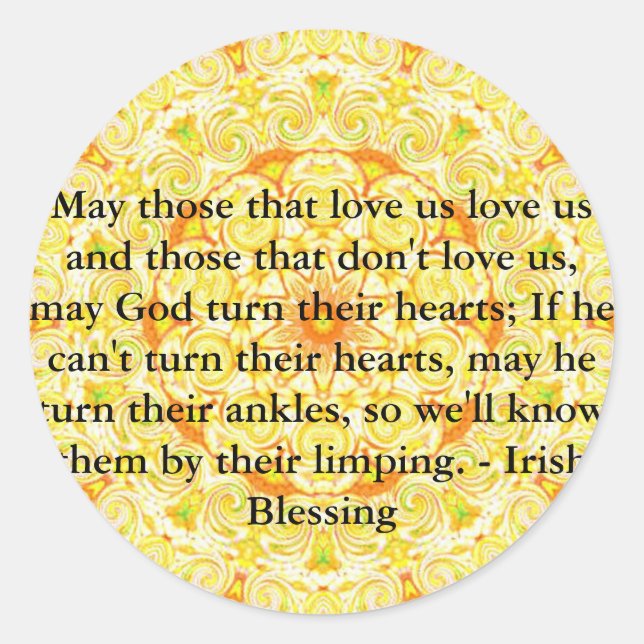 Adesivo Bênção irlandesa humorística da IRLANDA (Frente)