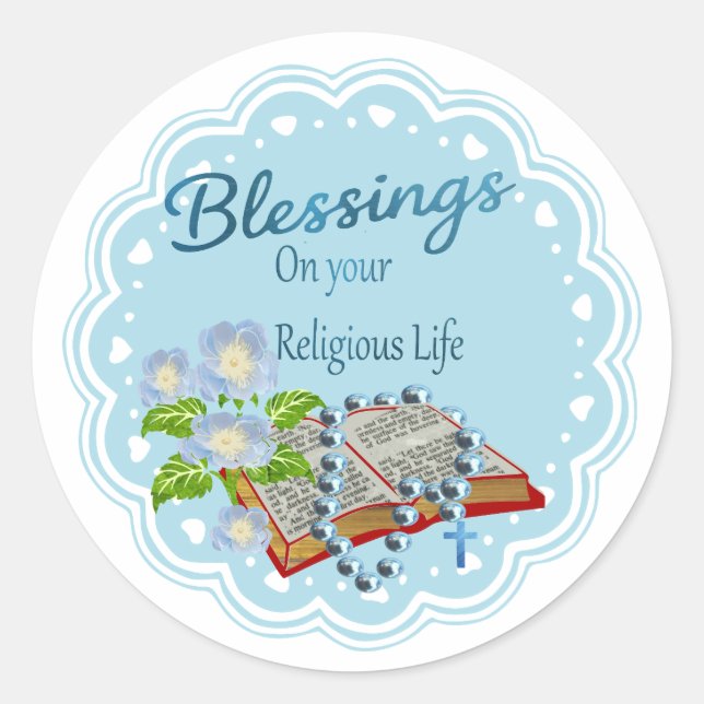 Adesivo bênçãos da vida religiosa (Frente)