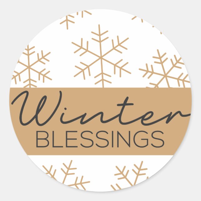Adesivo Bênçãos de Natal Vinheta Decorativa Flocos de Neve (Frente)