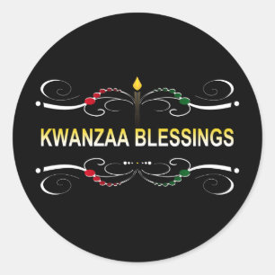Adesivo bênçãos kwanzaa sofisticadas