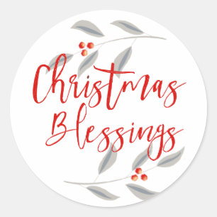 Adesivo Bênçãos minimalistas do Natal das folhas & das