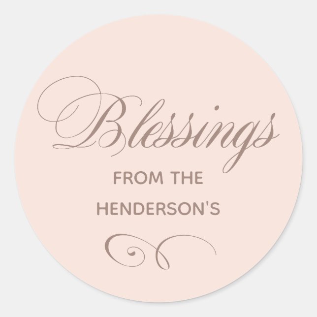 Adesivo Bênçãos Personalizadas Rosa Peachy  (Frente)