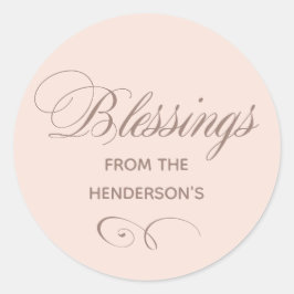 Adesivo Bênçãos Personalizadas Rosa Peachy