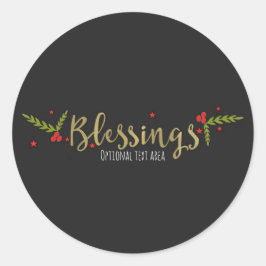 Adesivo Bênçãos Preto Dourado & Vermelho Natal Feriado