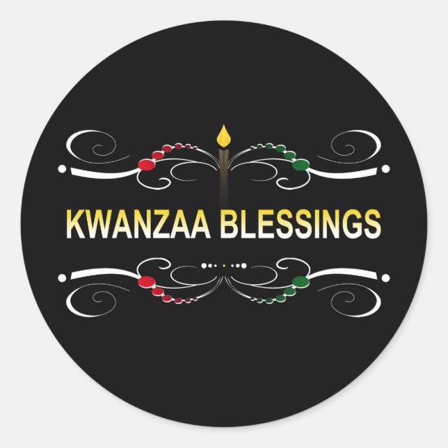 Adesivo bênçãos sofisticadas de kwanzaa (Frente)