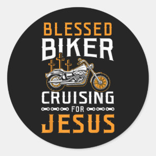 Adesivo Bendito Biker Cruzando Para Jesus Christian Motorc