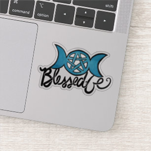 Adesivo Bendito Seja Pagan Triple Moon Pentagrama