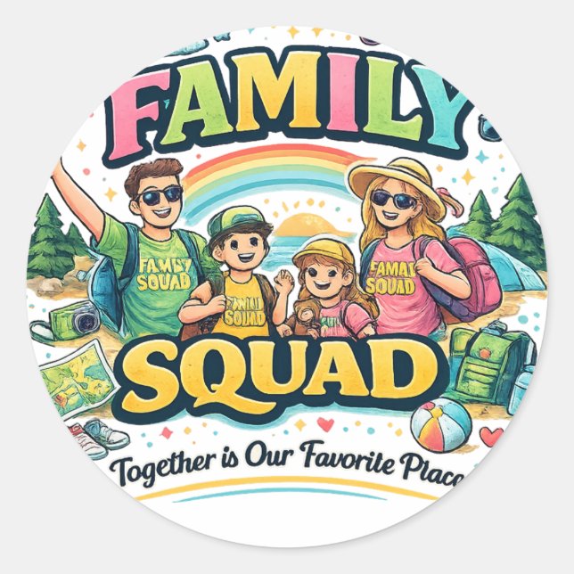 Adesivo Benditos, Felizes e Sortudos Juntos (Frente)