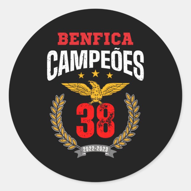 Adesivo Benfica Campeao 38 Portugal (Frente)