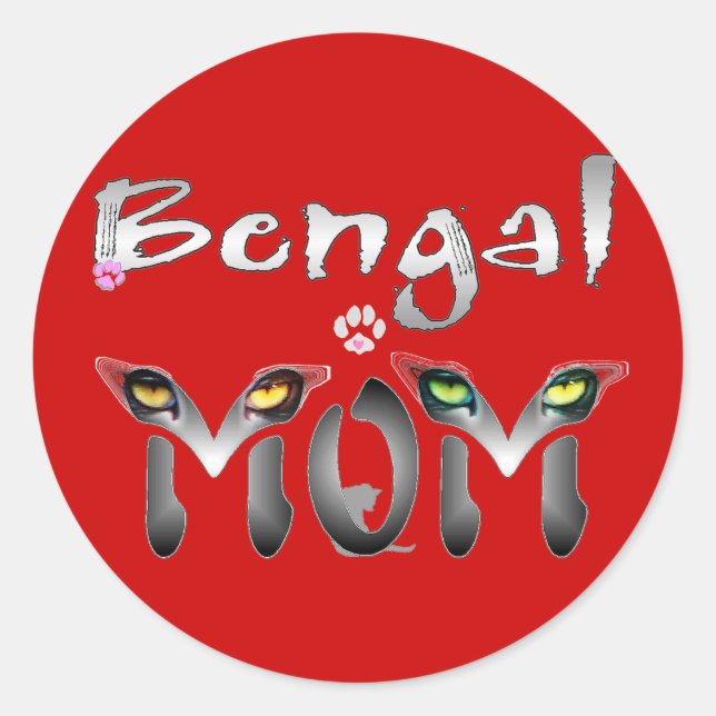 Adesivo Bengal Cat presentes da mãe (Frente)