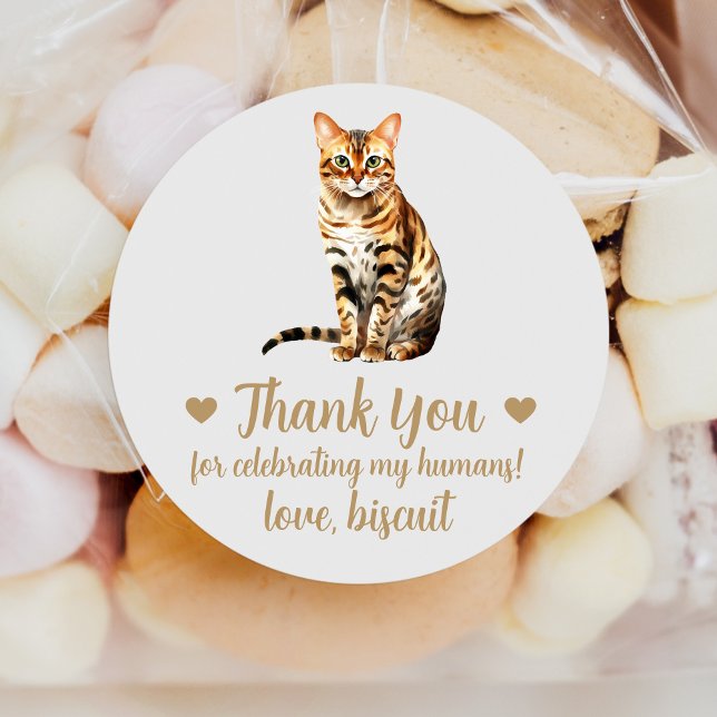 Adesivo Bengal Cat Wedding Favor Stickers (Criador carregado)