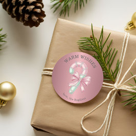 Adesivo Bengala de Açúcar Brilhante Rosa e Verde Festiva