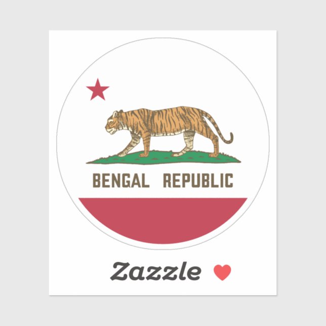 Adesivo Bengala República Tiger Flag Bengali Pride (Folha)