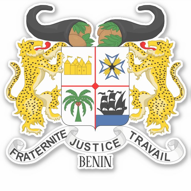 Adesivo Benin Casaco de Armas Patriótico (Frente)