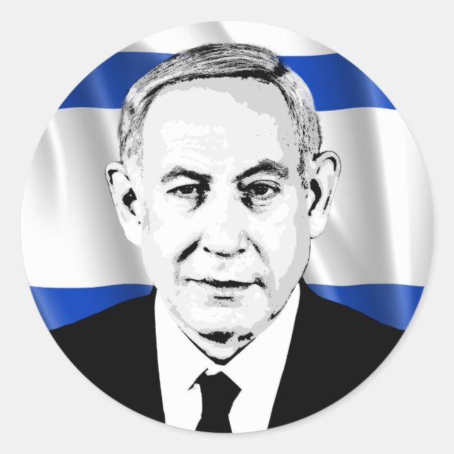 Adesivo Benjamin Netanyahu Primeiro Ministro Israelita (Frente)