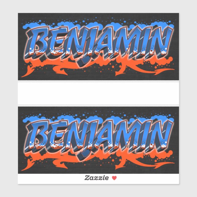 Adesivo Benjamin Vorname Name Graffiti Aufkleber Sticker (Folha)