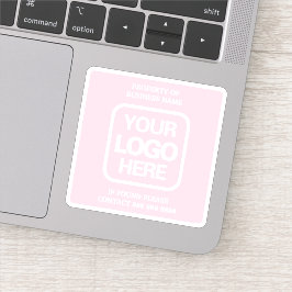 Adesivo Bens Comerciais | Cor de Rosa | Logotipo branco