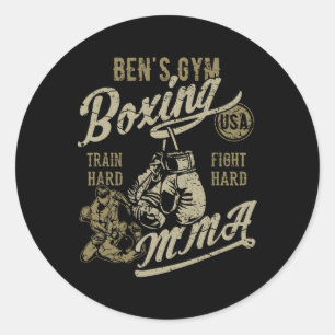 Adesivo Ben's Gym Boxing Mma Retro Design pelo nome Ben
