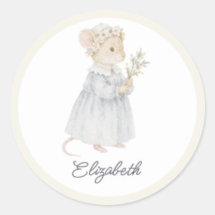 Adesivo Berço de Contos de Fadas Cottagecore Ratinho Bebê 