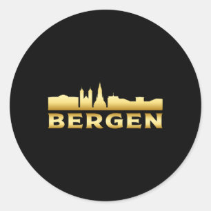 Adesivo Bergen Noruega Cidade Skyline Cityscape Engraçado
