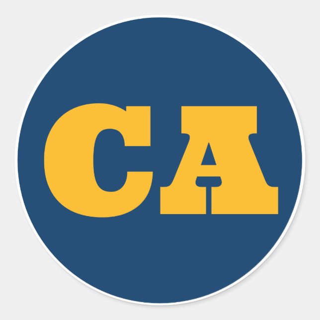 Adesivo Berkeley (CA) - Azul x Dourado x Branco (Frente)