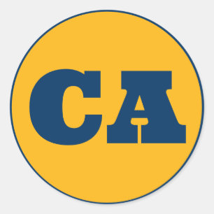 Adesivo Berkeley (CA) - Dourado x Azul