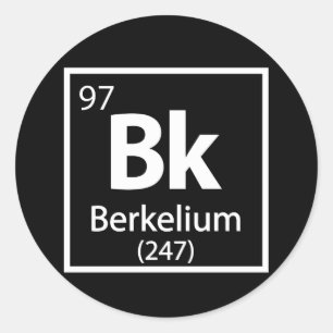 Adesivo Berkelium - Mesa periódica da ciência de Berkele