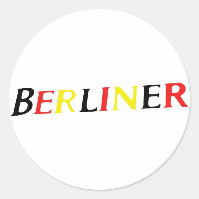 Adesivo Berlim,Berliner, Alemanha em cores da bandeira (Frente)
