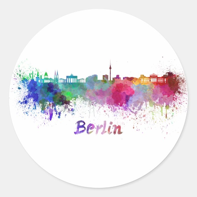 Adesivo Berlin skyline in watercolor (Frente)