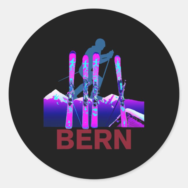 Adesivo Bern Skiing e Snowboard Retro 90s Bern Ski (Frente)