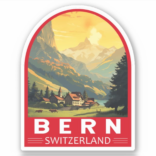 Adesivo Bern Suiça Art Vintage (Frente)