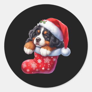 Adesivo Bernês No Natal Santa Hat Cachorro De Natal
