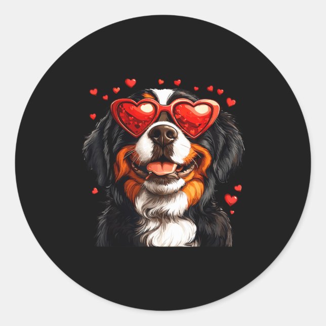 Adesivo Bernese Mountain Cute Berner Dog Lover Valentines  (Frente)