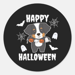 Adesivo Bernese Mountain Dog Feliz Dia das Bruxas