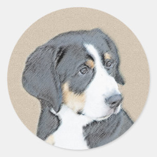 Adesivo Bernese Mountain Dog Puppy Painting - Original Art