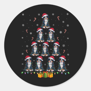Adesivo Bernese Mountain Dog Santa Hat Natal Luz Natal