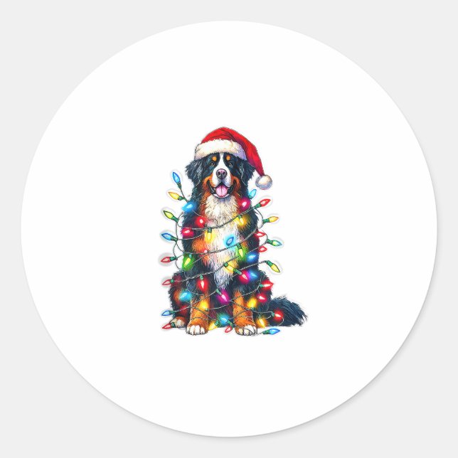 Adesivo Bernese Mountain Dog x Luzes de Natal (Frente)