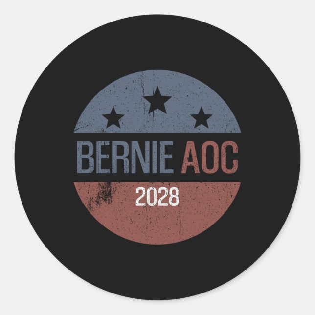 Adesivo Bernie Aoc 2028 Bernie Sanders Alexandria Cortez P (Frente)