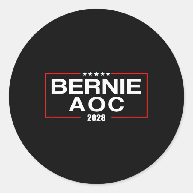 Adesivo Bernie Aoc 2028 Bernie Sanders Alexandria Cortez P (Frente)