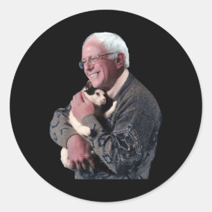 Adesivo Bernie Sanders Abraçando Gato Camisola Bela-Camisa