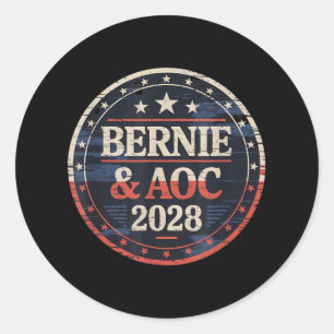 Adesivo Bernie Sanders E Aoc 2028 Para A Campanha Presiden