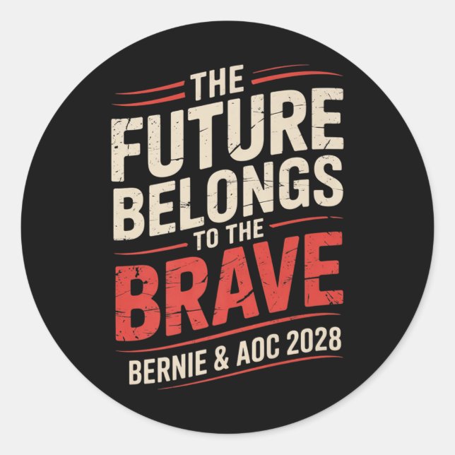 Adesivo Bernie Sanders E Aoc 2028 Para A Campanha Presiden (Frente)
