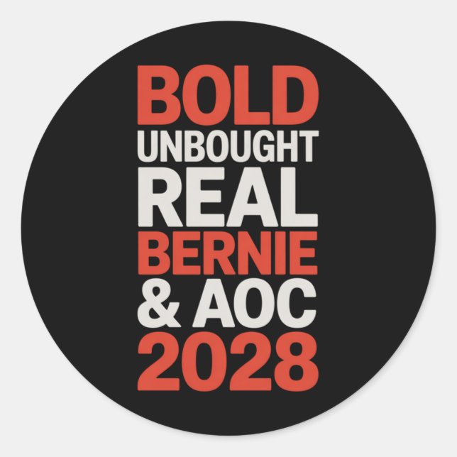 Adesivo Bernie Sanders E Aoc 2028 Para A Campanha Presiden (Frente)