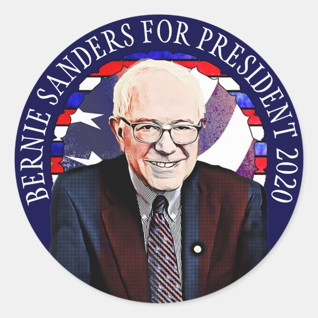 Adesivo Bernie Sanders para o Presidente 2020 Support Stic (Frente)