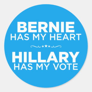Adesivo Bernie tem meu coração, Hillary tem minha etique