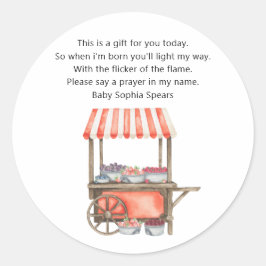 Adesivo Berries baby shower - Prayer candle label